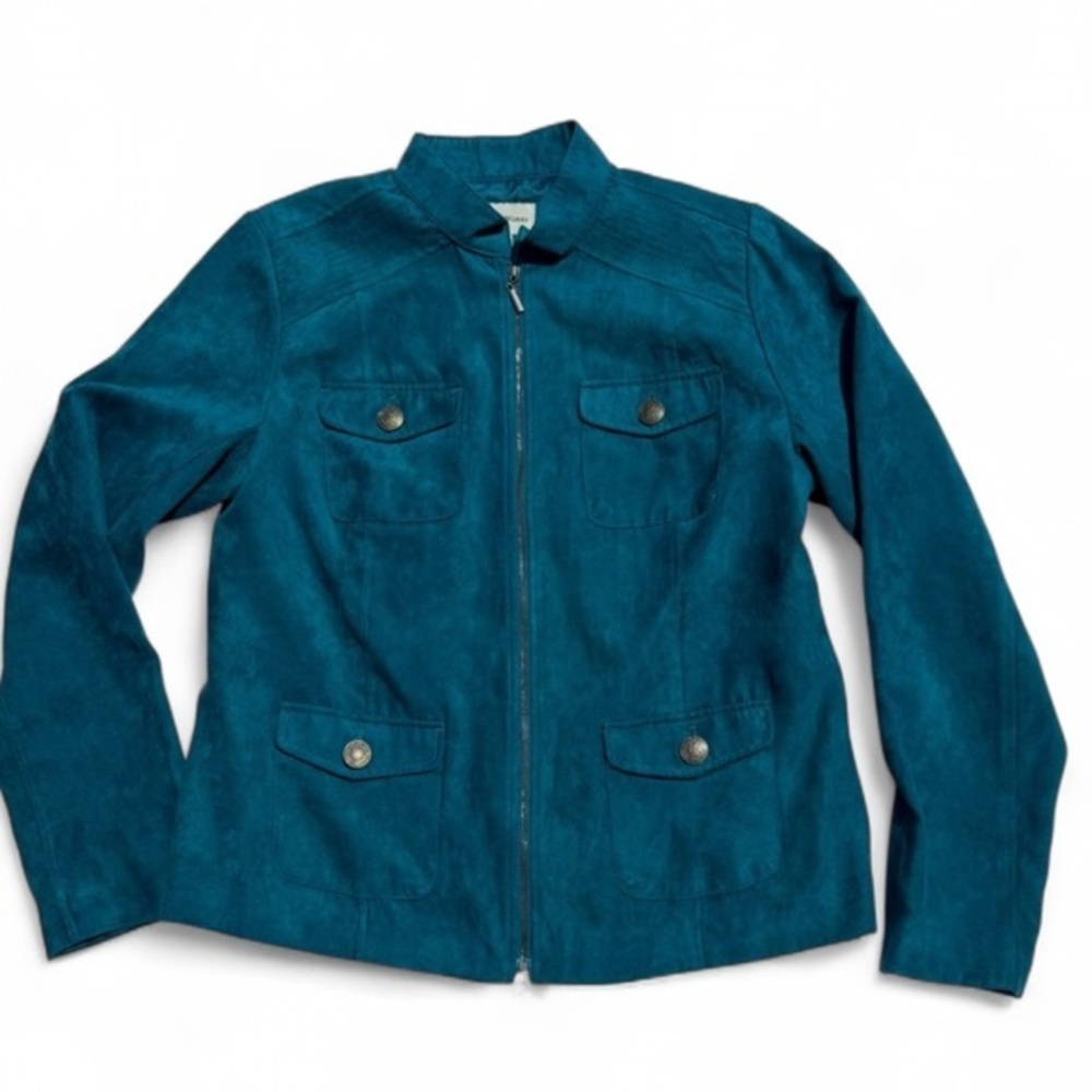 Studio Works Turquoise Zip-Up Jacket